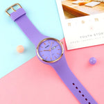 Montre quartz SKMEI 1747 pour femmes avec cadran simple à échelle barre et bracelet en silicone