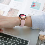Pour Bracelet de Montre Connectée Samsung Galaxy Watch Active 2 en Silicone Couleur Unie, Taille L, S