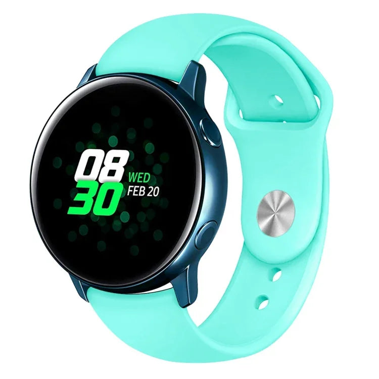 Pour Bracelet de Montre Connectée Samsung Galaxy Watch Active 2 en Silicone Couleur Unie, Taille L, S