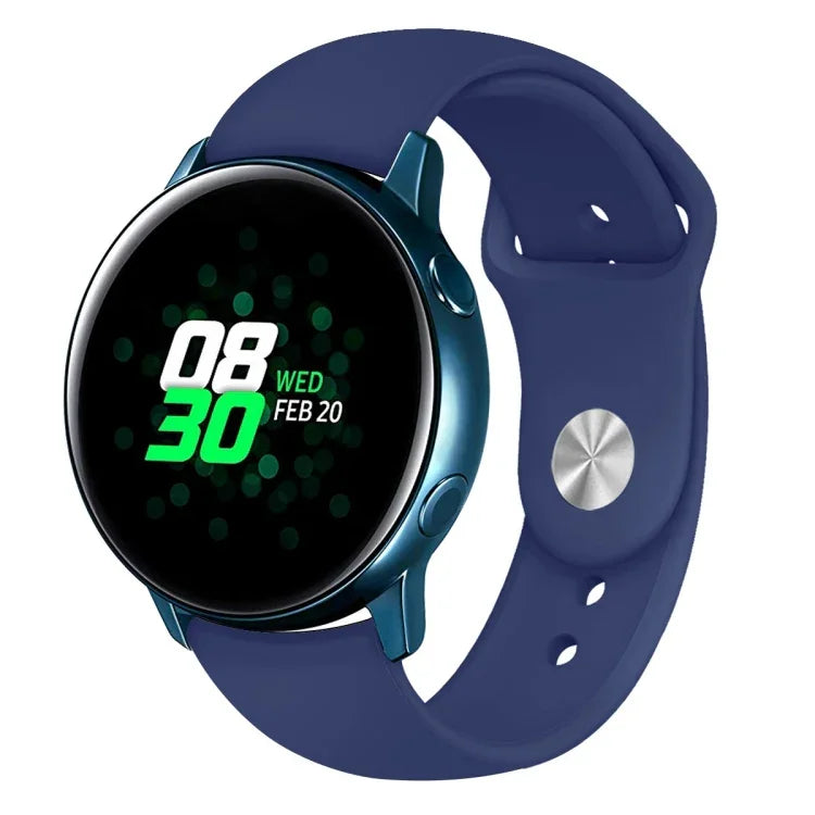 Pour Bracelet de Montre Connectée Samsung Galaxy Watch Active 2 en Silicone Couleur Unie, Taille L, S