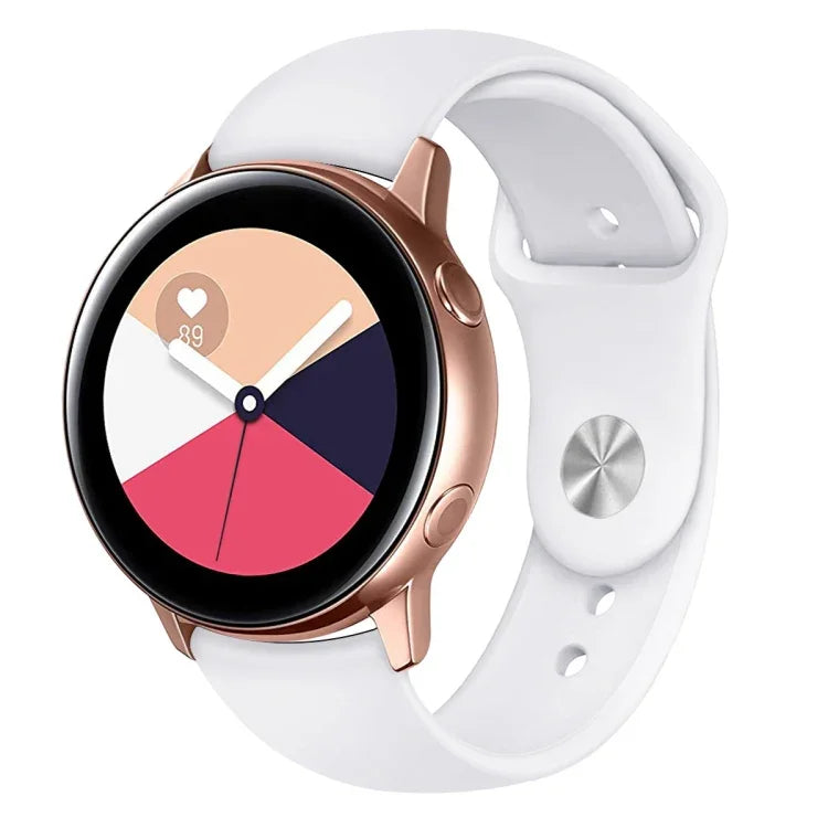 Pour Bracelet de Montre Connectée Samsung Galaxy Watch Active 2 en Silicone Couleur Unie, Taille L, S