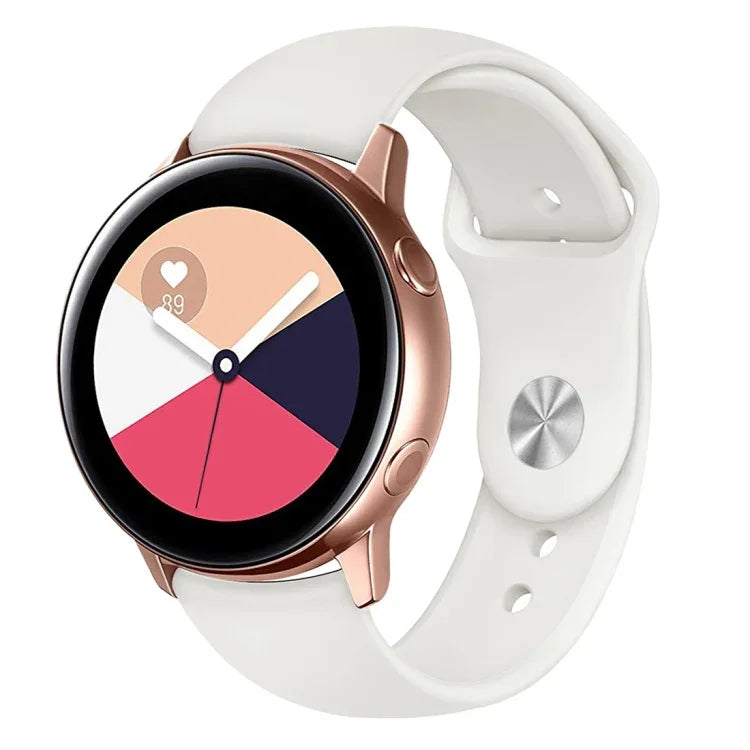 Pour Bracelet de Montre Connectée Samsung Galaxy Watch Active 2 en Silicone Couleur Unie, Taille L, S