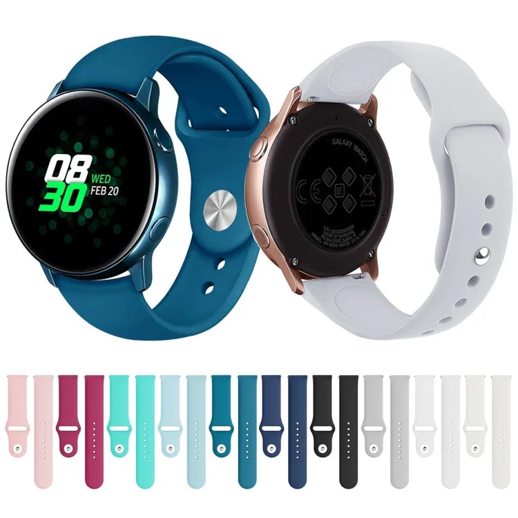 Pour Bracelet de Montre Connectée Samsung Galaxy Watch Active 2 en Silicone Couleur Unie, Taille L, S