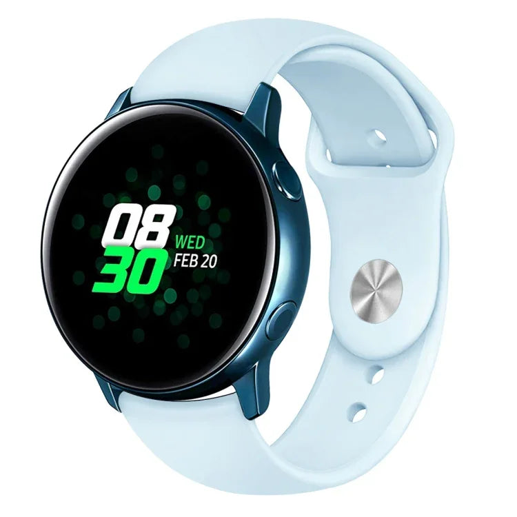 Pour Bracelet de Montre Connectée Samsung Galaxy Watch Active 2 en Silicone Couleur Unie, Taille L, S