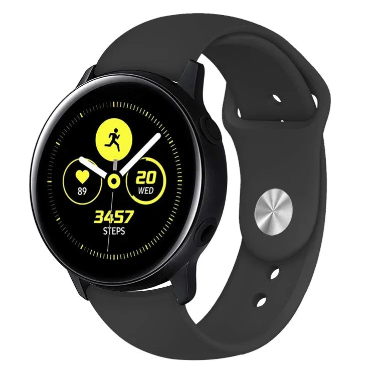 Pour Bracelet de Montre Connectée Samsung Galaxy Watch Active 2 en Silicone Couleur Unie, Taille L, S