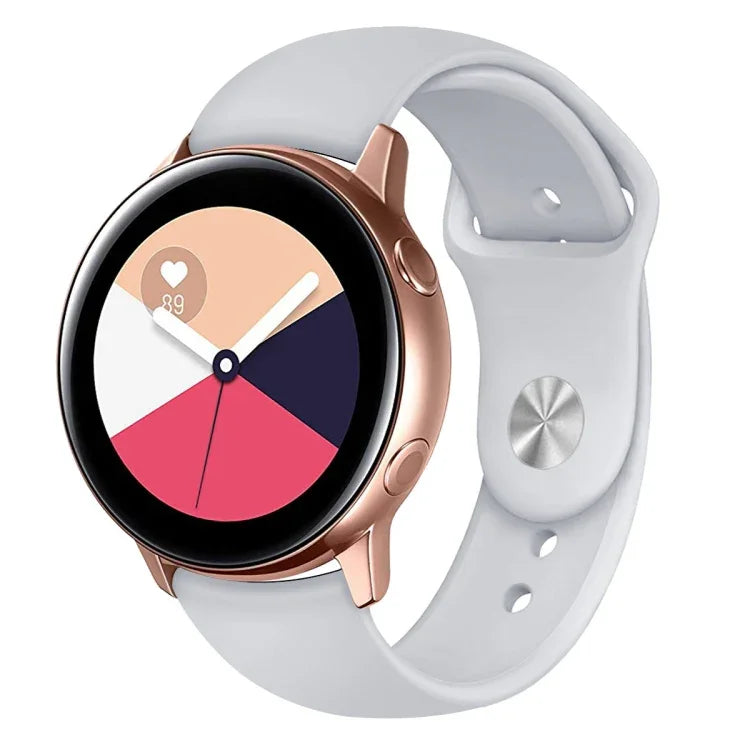 Pour Bracelet de Montre Connectée Samsung Galaxy Watch Active 2 en Silicone Couleur Unie, Taille L, S