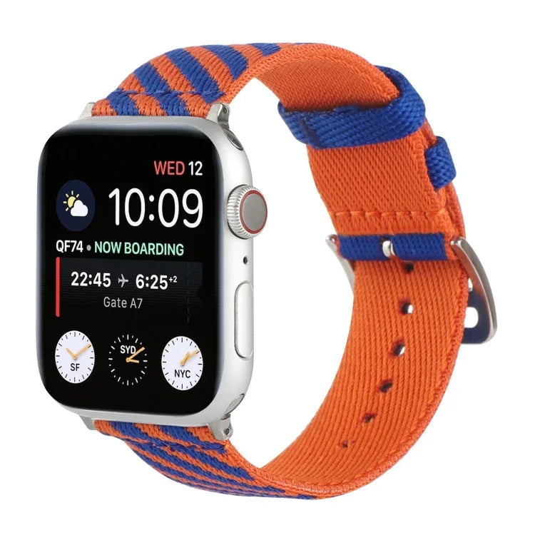 Bracelet de remplacement en nylon à boucle unique pour Apple Watch Series, 7 41mm / 6 & SE & 5 & 4 40mm / 3 & 2 & 1 38mm, 7 45mm / 6 & SE & 5 & 4 44mm / 3 & 2 & 1 42mm