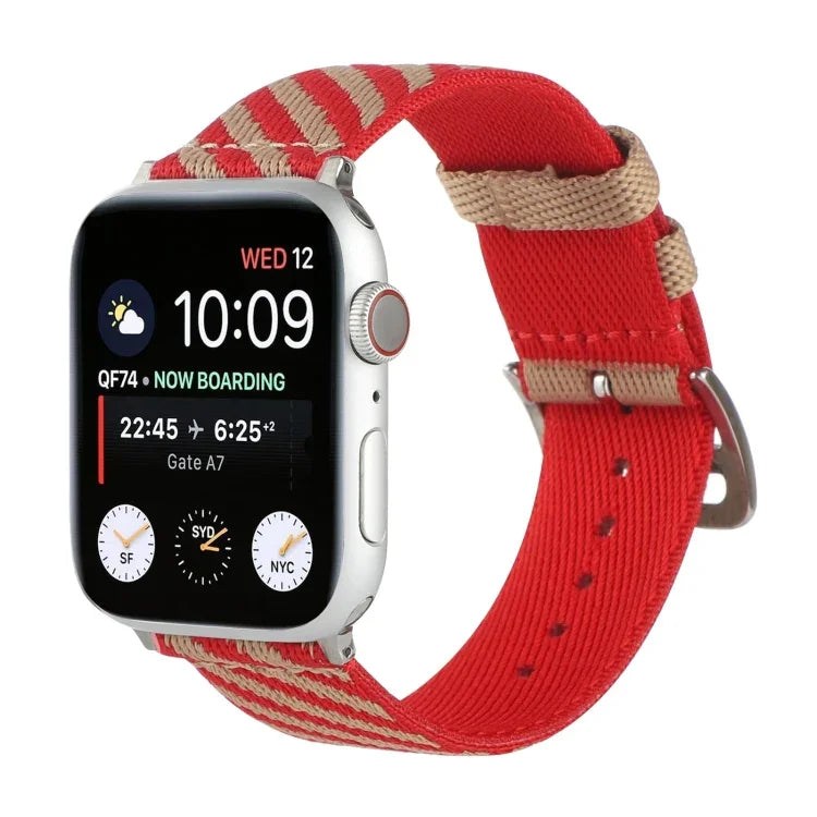 Bracelet de remplacement en nylon à boucle unique pour Apple Watch Series, 7 41mm / 6 & SE & 5 & 4 40mm / 3 & 2 & 1 38mm, 7 45mm / 6 & SE & 5 & 4 44mm / 3 & 2 & 1 42mm