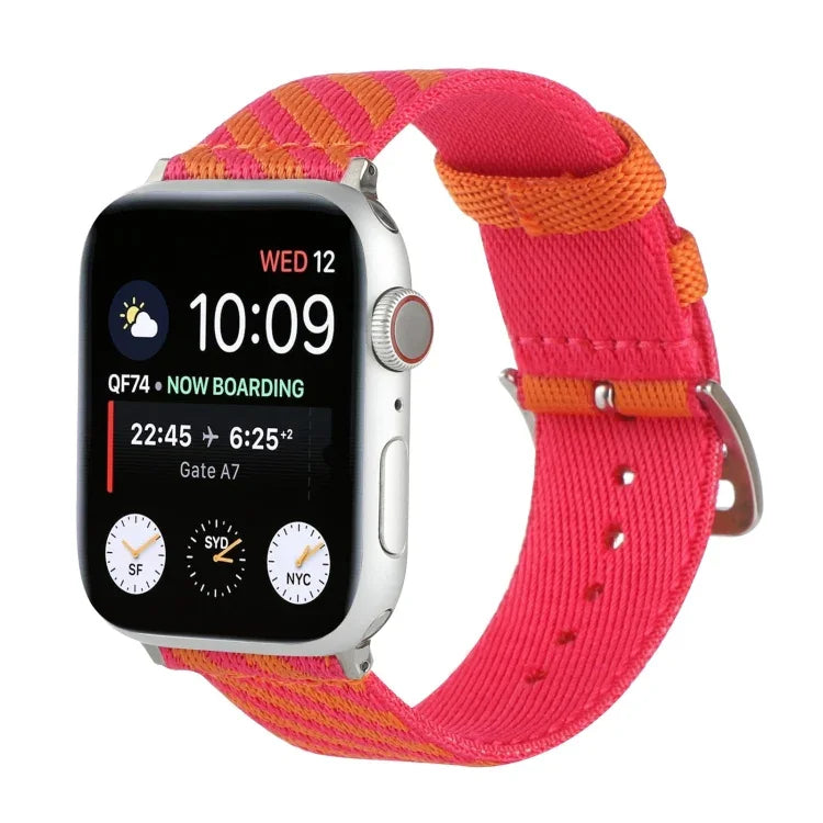 Bracelet de remplacement en nylon à boucle unique pour Apple Watch Series, 7 41mm / 6 & SE & 5 & 4 40mm / 3 & 2 & 1 38mm, 7 45mm / 6 & SE & 5 & 4 44mm / 3 & 2 & 1 42mm