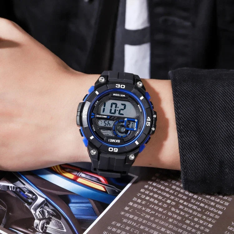 SKMEI 1756 Dual Time Countdown Alarm Clock Men Sports Luminous Electronic Watch