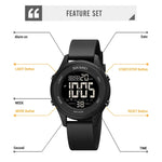 SKMEI 1758 Multifunctional LED Digital Display Luminous Silicone Strap Electronic Watch