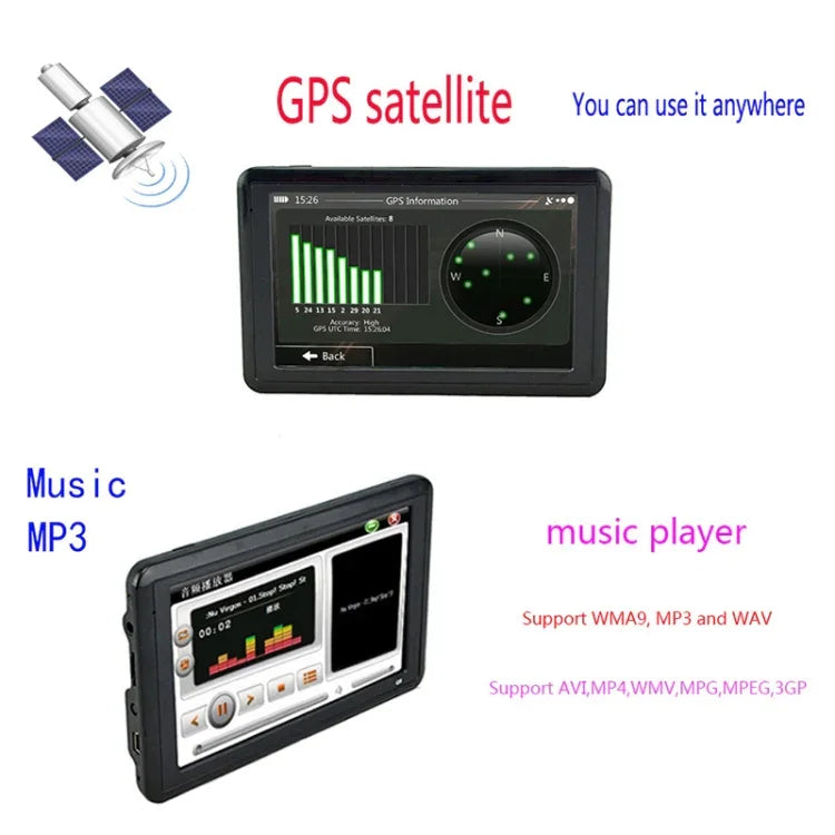 Q5 Voiture 5 pouces HD TFT Écran tactile GPS Navigateur Support Carte TF / MP3 / Transmetteur FM, Carte Europe, Carte Australie, Carte Amérique du Nord, Carte Asie du Sud-Est, Carte Moyen-Orient, Carte Amérique du Sud, Carte Afrique