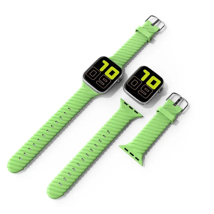 Bracelet de remplacement en silicone torsadé de couleur unie pour Apple Watch Series, 7 41mm / 6 & SE & 5 & 4 40mm / 3 & 2 & 1 38mm, 7 45mm / 6 & SE & 5 & 4 44mm / 3 & 2 & 1 42mm