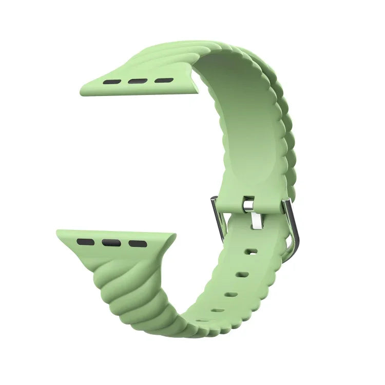 Bracelet de remplacement en silicone torsadé de couleur unie pour Apple Watch Series, 7 41mm / 6 & SE & 5 & 4 40mm / 3 & 2 & 1 38mm, 7 45mm / 6 & SE & 5 & 4 44mm / 3 & 2 & 1 42mm