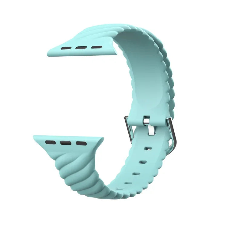 Bracelet de remplacement en silicone torsadé de couleur unie pour Apple Watch Series, 7 41mm / 6 & SE & 5 & 4 40mm / 3 & 2 & 1 38mm, 7 45mm / 6 & SE & 5 & 4 44mm / 3 & 2 & 1 42mm
