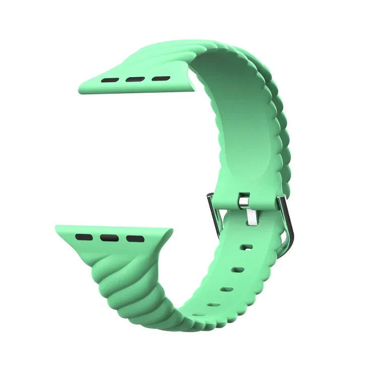 Bracelet de remplacement en silicone torsadé de couleur unie pour Apple Watch Series, 7 41mm / 6 & SE & 5 & 4 40mm / 3 & 2 & 1 38mm, 7 45mm / 6 & SE & 5 & 4 44mm / 3 & 2 & 1 42mm