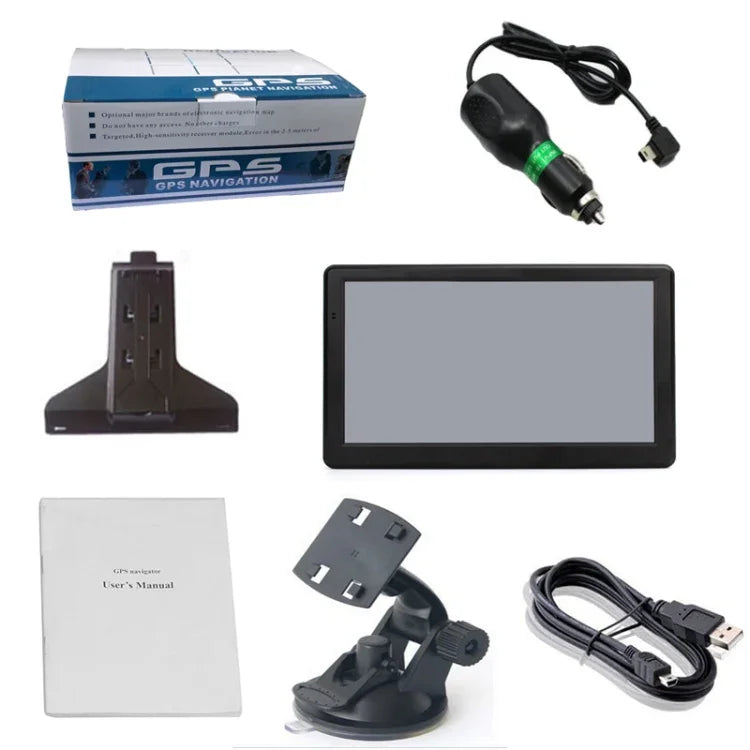 Navigateur GPS de voiture 7 pouces 8 Go+256 Mo Écran capacitif haute configuration, carte Europe, carte Australie, carte Asie du Sud-Est, carte Amérique du Nord, carte Moyen-Orient, carte Amérique du Sud, carte Afrique
