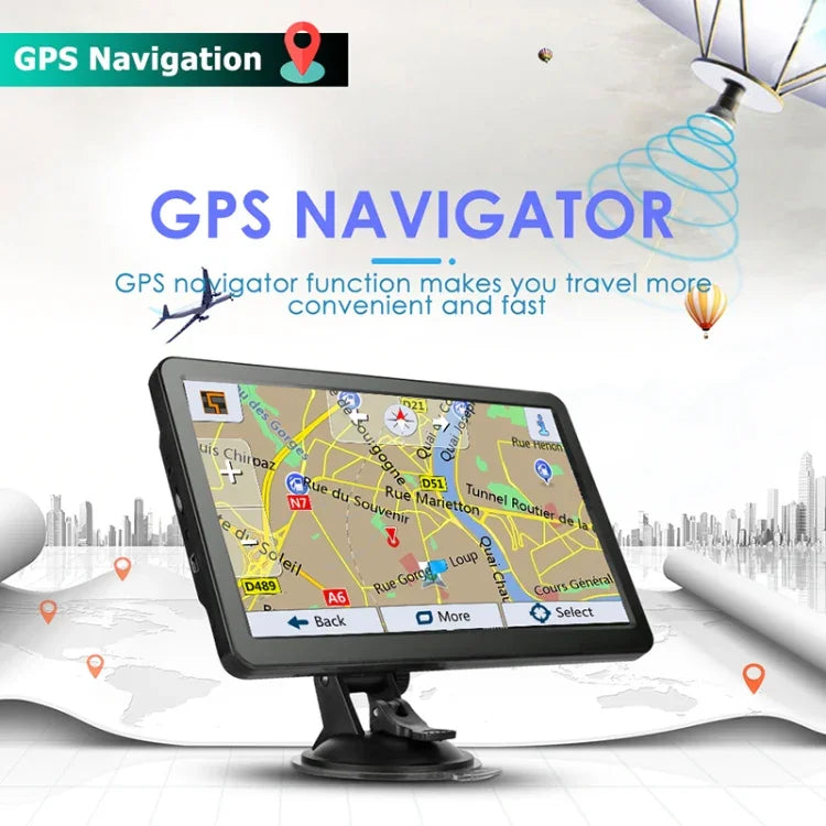 Navigateur GPS de voiture 7 pouces 8 Go+256 Mo Écran capacitif haute configuration, carte Europe, carte Australie, carte Asie du Sud-Est, carte Amérique du Nord, carte Moyen-Orient, carte Amérique du Sud, carte Afrique
