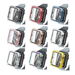 Coque de protection en PC à double rangée de diamants galvanisés avec film en verre trempé pour Apple Watch Series, pour Apple Watch Series 6 / 5 / 4 / Watch SE 40 mm, pour Apple Watch Series 6 / 5 / 4 / Watch SE 44 mm