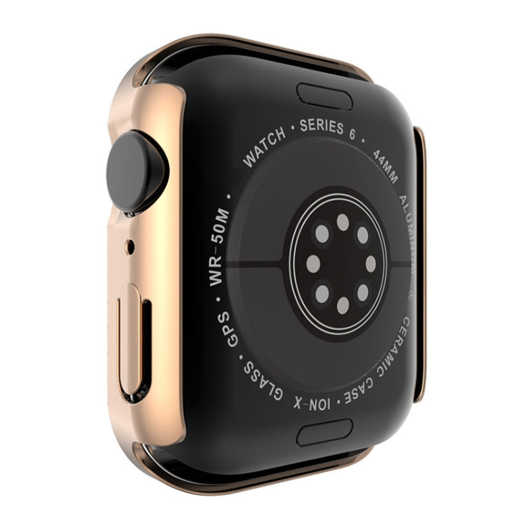 Coque de protection en PC à double rangée de diamants galvanisés avec film en verre trempé pour Apple Watch Series, pour Apple Watch Series 6 / 5 / 4 / Watch SE 40 mm, pour Apple Watch Series 6 / 5 / 4 / Watch SE 44 mm