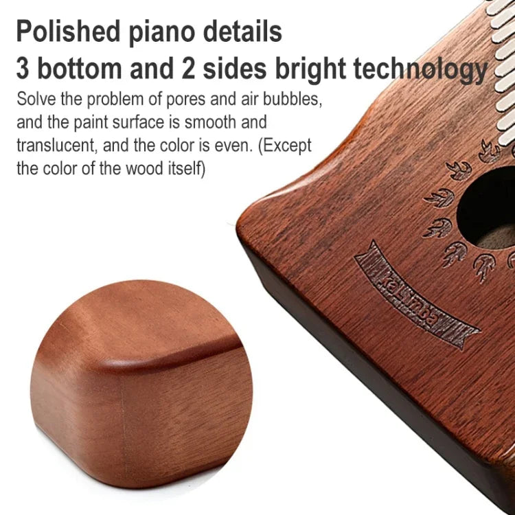 Piano à pouces en bois d'acacia à 17 tons, kalimba, instruments de musique
