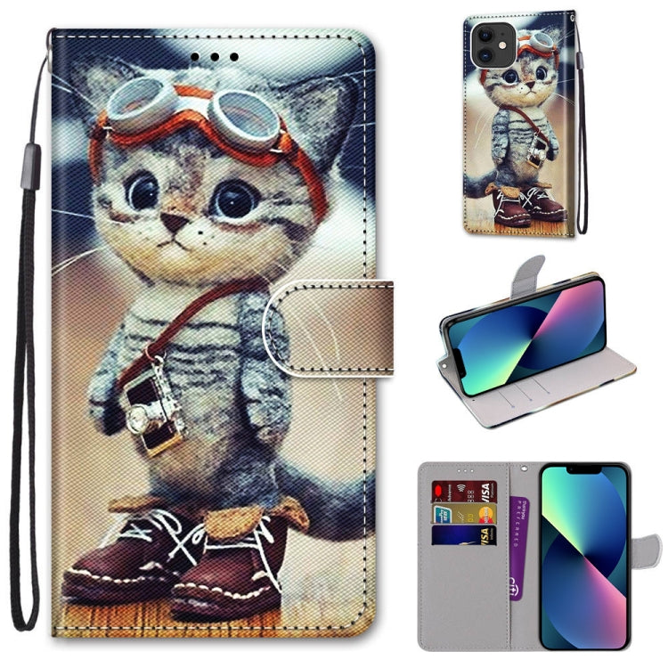 Coloured Drawing Cross Texture Horizontal Flip PU Leather Case with Holder & Card Slots & Wallet & Lanyard, For iPhone 13 mini, For iPhone 13