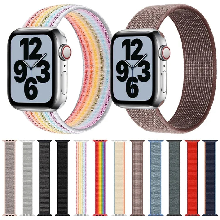 Bracelet de remplacement en nylon à tour unique, Taille : M 155mm Pour Apple Watch Series 6 & SE & 5 & 4 44mm / 3 & 2 & 1 42mm, M 155mm 44mm / 42mm