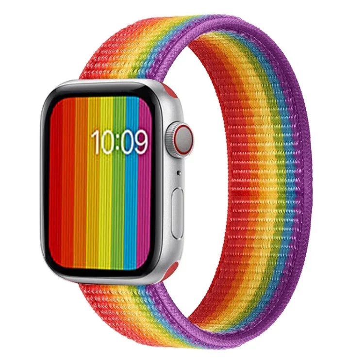 Bracelet de montre de remplacement en nylon à tour unique, taille: L 165 mm pour Apple Watch Series 6 & SE & 5 & 4 44 mm / 3 & 2 & 1 42 mm, L 165 mm 44 mm / 42 mm