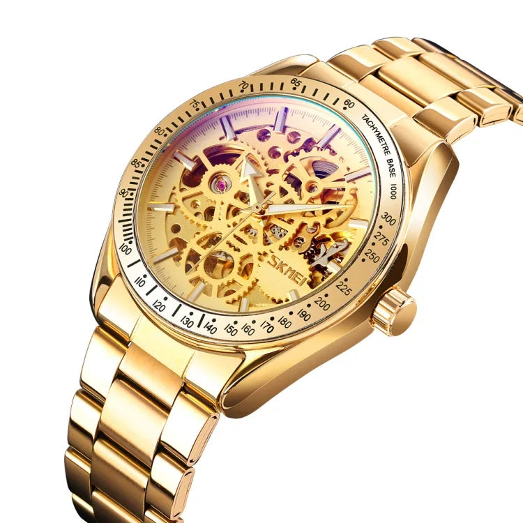 Montre mécanique automatique SKMEI 9194 pour hommes avec cadran à engrenages