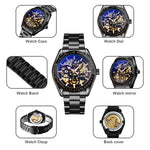 Montre mécanique automatique SKMEI 9194 pour hommes avec cadran à engrenages
