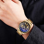 Montre mécanique automatique SKMEI 9194 pour hommes avec cadran à engrenages