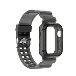 Bracelet de rechange intégré en silicone pour Apple Watch Series, 7 41mm / 6 & SE & 5 & 4 40mm / 3 & 2 & 1 38mm, 7 45mm / 6 & SE & 5 & 4 44mm / 3 & 2 & 1 42mm