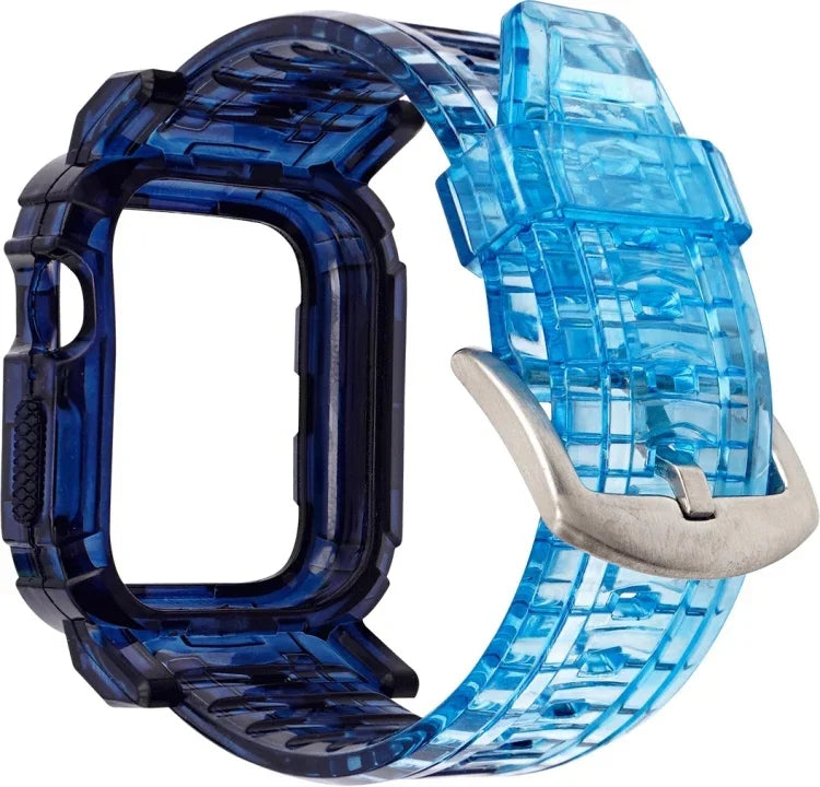 Bracelet intégré en TPU dégradé pour Apple Watch Series 9 / 8 / 7 45mm / 6 / 5 / 4 / Watch SE 44mm / Watch 42mm, pour Apple Watch Series 9 / 8 / 7 45mm / 6 / 5 / 4 / Watch SE 44mm / Watch 42mm