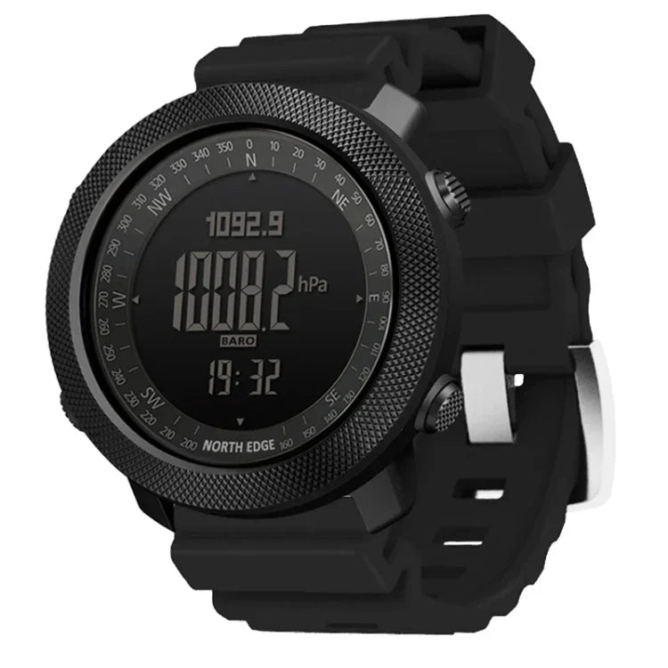 Montre connectée électronique de sport extérieure étanche multifonction NORTH EDGE, prend en charge la mesure de l'humidité / les prévisions météorologiques / la mesure de la vitesse, bracelet en silicone