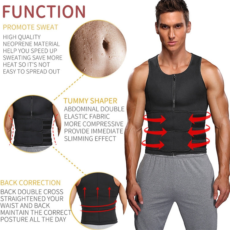 Gilet de sport amincissant en néoprène pour hommes, corset de maintien de la taille, S, M, L, XL, XXL, XXXL