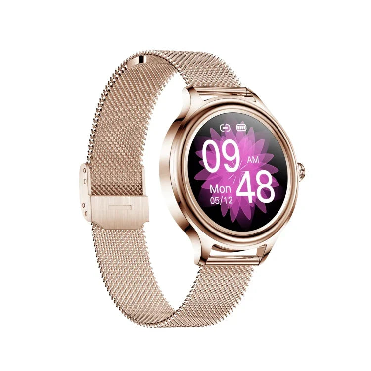 Montre connectée ZX10 pour femme, écran couleur HD 1,09 pouce, Bluetooth 5.0, étanche IP68, avec suivi du sommeil, rappel du cycle menstruel, fréquence cardiaque et saturation en oxygène. Bracelet en acier.