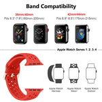 Bracelet de remplacement en silicone pour Apple Watch Series, 7 45 mm / 6 & SE & 5 & 4 44 mm / 3 & 2 & 1 42 mm