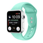 Bracelet de montre de remplacement en silicone à double clou pour Apple Watch Series, 7 45mm / 6 & SE & 5 & 4 44mm / 3 & 2 & 1 42mm, 7 41mm / 6 & SE & 5 & 4 40mm / 3 & 2 & 1 38mm