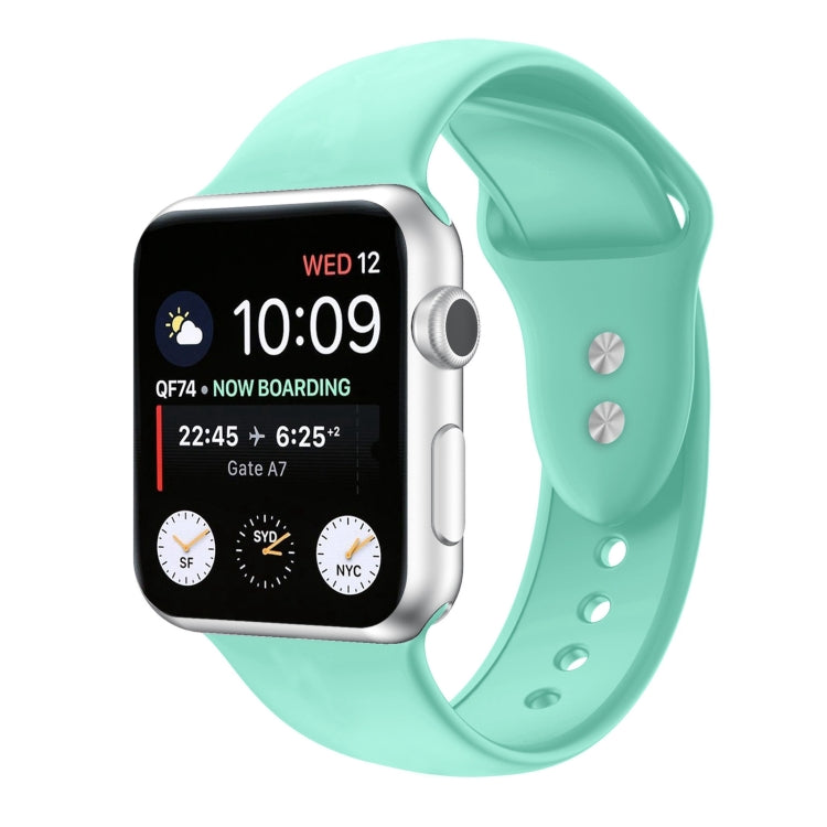 Bracelet de montre de remplacement en silicone à double clou pour Apple Watch Series, 7 45mm / 6 & SE & 5 & 4 44mm / 3 & 2 & 1 42mm, 7 41mm / 6 & SE & 5 & 4 40mm / 3 & 2 & 1 38mm