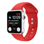 Bracelet de montre de remplacement en silicone à double clou pour Apple Watch Series, 7 45mm / 6 & SE & 5 & 4 44mm / 3 & 2 & 1 42mm, 7 41mm / 6 & SE & 5 & 4 40mm / 3 & 2 & 1 38mm