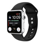 Bracelet de montre de remplacement en silicone à double clou pour Apple Watch Series, 7 45mm / 6 & SE & 5 & 4 44mm / 3 & 2 & 1 42mm, 7 41mm / 6 & SE & 5 & 4 40mm / 3 & 2 & 1 38mm