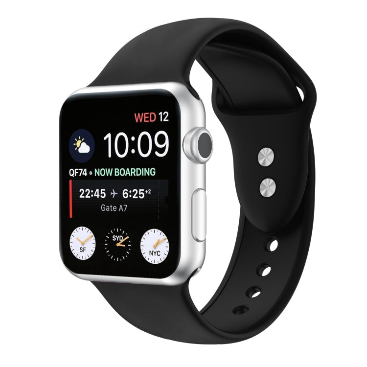 Bracelet de montre de remplacement en silicone à double clou pour Apple Watch Series, 7 45mm / 6 & SE & 5 & 4 44mm / 3 & 2 & 1 42mm, 7 41mm / 6 & SE & 5 & 4 40mm / 3 & 2 & 1 38mm