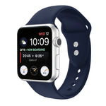 Double Nail Silicone Replacement Strap Watchband For Apple Watch Series, 7 45mm / 6 & SE & 5 & 4 44mm / 3 & 2 & 1 42mm, 7 41mm / 6 & SE & 5 & 4 40mm / 3 & 2 & 1 38mm