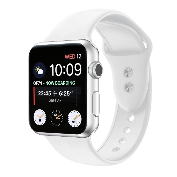 Bracelet de montre de remplacement en silicone à double clou pour Apple Watch Series, 7 45mm / 6 & SE & 5 & 4 44mm / 3 & 2 & 1 42mm, 7 41mm / 6 & SE & 5 & 4 40mm / 3 & 2 & 1 38mm