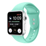 Double Nail Silicone Replacement Strap Watchband For Apple Watch Series, 7 45mm / 6 & SE & 5 & 4 44mm / 3 & 2 & 1 42mm, 7 41mm / 6 & SE & 5 & 4 40mm / 3 & 2 & 1 38mm