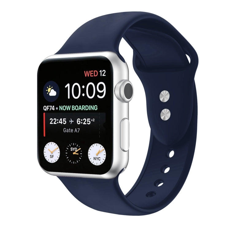 Bracelet de montre de remplacement en silicone à double clou pour Apple Watch Series, 7 45mm / 6 & SE & 5 & 4 44mm / 3 & 2 & 1 42mm, 7 41mm / 6 & SE & 5 & 4 40mm / 3 & 2 & 1 38mm