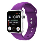 Bracelet de montre de remplacement en silicone à double clou pour Apple Watch Series, 7 45mm / 6 & SE & 5 & 4 44mm / 3 & 2 & 1 42mm, 7 41mm / 6 & SE & 5 & 4 40mm / 3 & 2 & 1 38mm