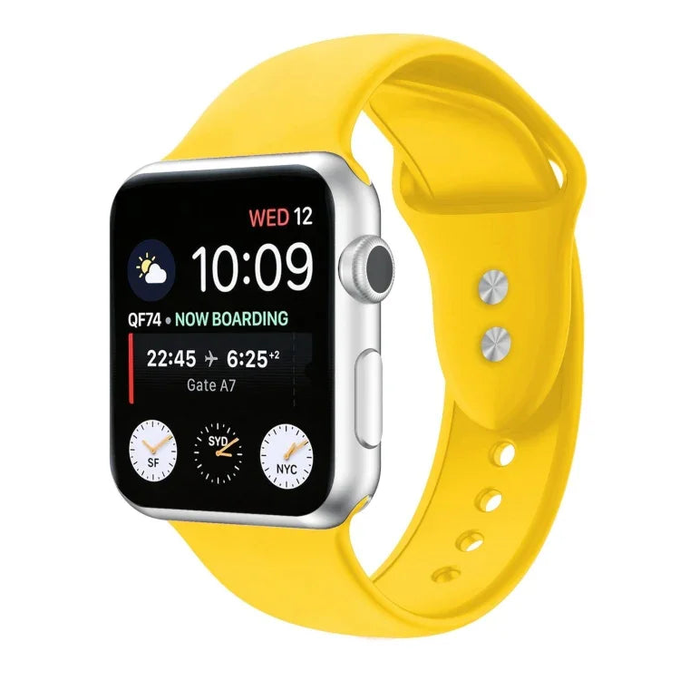 Double Nail Silicone Replacement Strap Watchband For Apple Watch Series, 7 45mm / 6 & SE & 5 & 4 44mm / 3 & 2 & 1 42mm, 7 41mm / 6 & SE & 5 & 4 40mm / 3 & 2 & 1 38mm