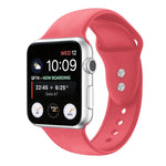Bracelet de montre de remplacement en silicone à double clou pour Apple Watch Series, 7 45mm / 6 & SE & 5 & 4 44mm / 3 & 2 & 1 42mm, 7 41mm / 6 & SE & 5 & 4 40mm / 3 & 2 & 1 38mm