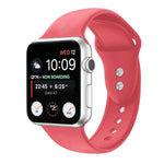 Double Nail Silicone Replacement Strap Watchband For Apple Watch Series, 7 45mm / 6 & SE & 5 & 4 44mm / 3 & 2 & 1 42mm, 7 41mm / 6 & SE & 5 & 4 40mm / 3 & 2 & 1 38mm